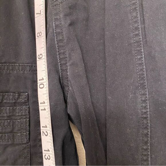 Forever 21 black 100% cotton Cargo carpenter wide Pants pull on Y2K grunge S - Picture 10 of 11